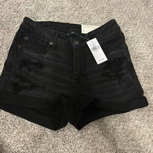 american eagle high v rise shortie next level stretch jean shorts size 2